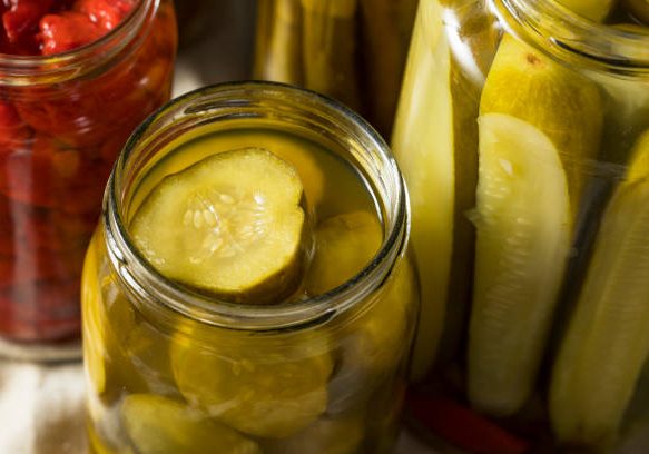 Homemade Pickled Vegetables in Jars Ready to Eat