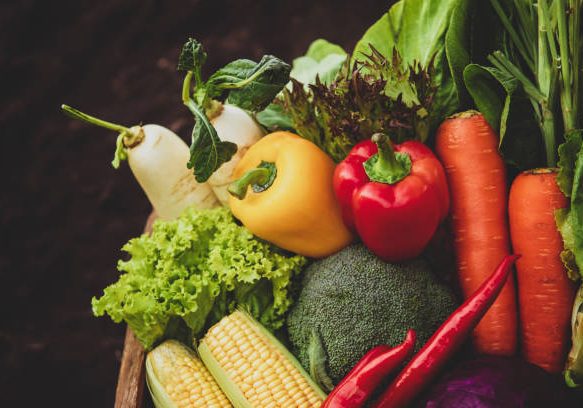 organic vegetables and fruits,